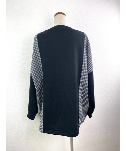 Rydia（リディア）の「異素材切り替えプルオーバー（Tシャツ/カットソー・レディース・ブラック/アイボリー/トップグレー・M）」の14枚目の写真