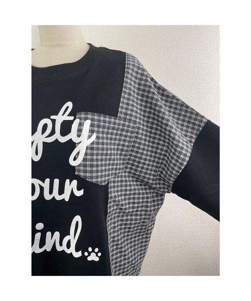 Rydia（リディア）の「異素材切り替えプルオーバー（Tシャツ/カットソー・レディース・ブラック/アイボリー/トップグレー・M）」の15枚目の写真