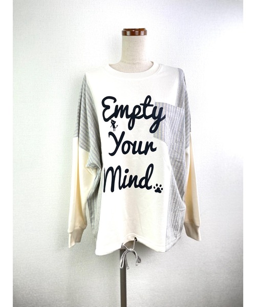 Rydia（リディア）の「異素材切り替えプルオーバー（Tシャツ/カットソー・レディース・ブラック/アイボリー/トップグレー・M）」の4枚目の写真