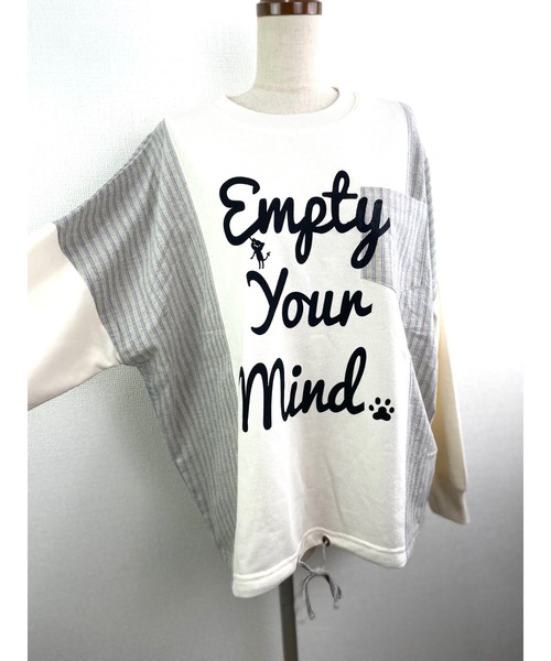 Rydia（リディア）の「異素材切り替えプルオーバー（Tシャツ/カットソー・レディース・ブラック/アイボリー/トップグレー・M）」の9枚目の写真