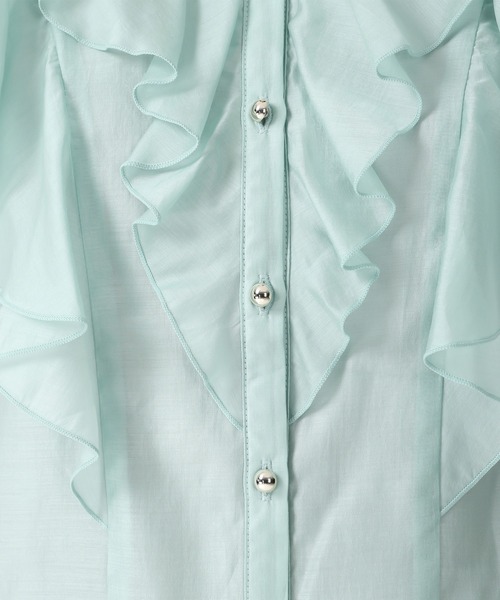 MISCH MASCH（ミッシュマッシュ）の「2026春夏新作 シアーレースラッフルフリルブラウス（シャツ/ブラウス・レディース・イエロー/グリーン/ホワイト/ブラック/アイボリー・ﾌﾘ-）」の17枚目の写真