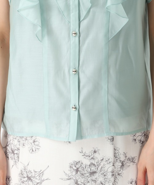 MISCH MASCH（ミッシュマッシュ）の「2026春夏新作 シアーレースラッフルフリルブラウス（シャツ/ブラウス・レディース・イエロー/グリーン/ホワイト/ブラック/アイボリー・ﾌﾘ-）」の18枚目の写真