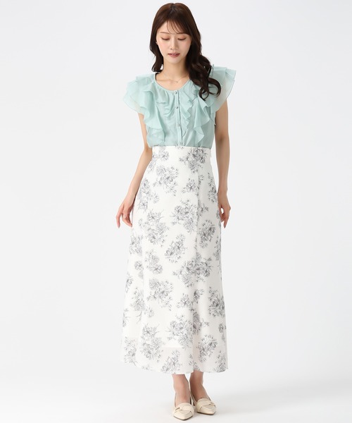 MISCH MASCH（ミッシュマッシュ）の「2026春夏新作 シアーレースラッフルフリルブラウス（シャツ/ブラウス・レディース・イエロー/グリーン/ホワイト/ブラック/アイボリー・ﾌﾘ-）」の19枚目の写真