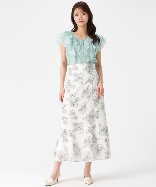 MISCH MASCH（ミッシュマッシュ）の「2026春夏新作 シアーレースラッフルフリルブラウス（シャツ/ブラウス・レディース・イエロー/グリーン/ホワイト/ブラック/アイボリー・ﾌﾘ-）」の20枚目の写真