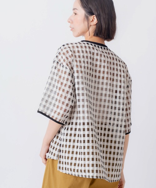 Kelen(ケレン)の「「KELEN / ケレン」シアーチェッククルーネックトップス(シャツ/ブラウス・レディース・ブラック/オフホワイト・M/S)」の15枚目の写真
