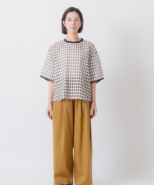 Kelen(ケレン)の「「KELEN / ケレン」シアーチェッククルーネックトップス(シャツ/ブラウス・レディース・ブラック/オフホワイト・M/S)」の16枚目の写真