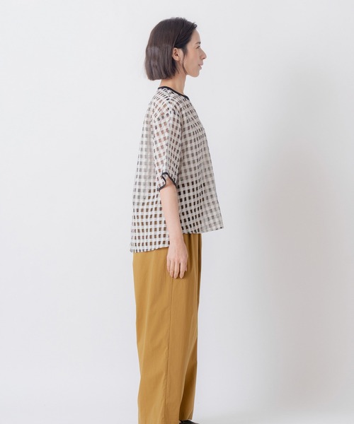 Kelen(ケレン)の「「KELEN / ケレン」シアーチェッククルーネックトップス(シャツ/ブラウス・レディース・ブラック/オフホワイト・M/S)」の17枚目の写真