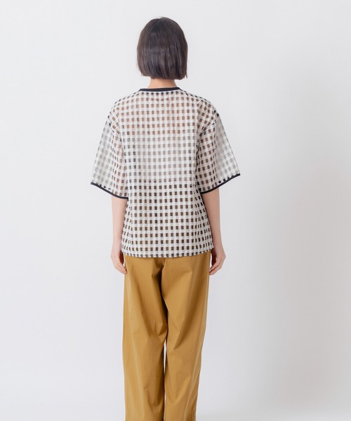 Kelen(ケレン)の「「KELEN / ケレン」シアーチェッククルーネックトップス(シャツ/ブラウス・レディース・ブラック/オフホワイト・M/S)」の18枚目の写真