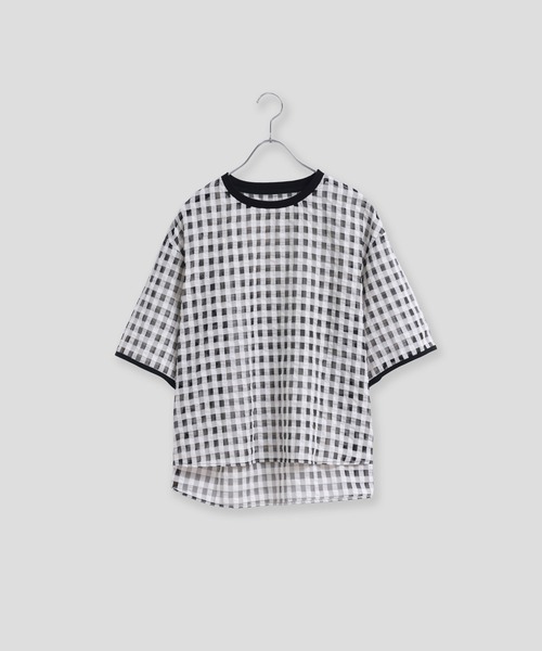 Kelen(ケレン)の「「KELEN / ケレン」シアーチェッククルーネックトップス(シャツ/ブラウス・レディース・ブラック/オフホワイト・M/S)」の19枚目の写真
