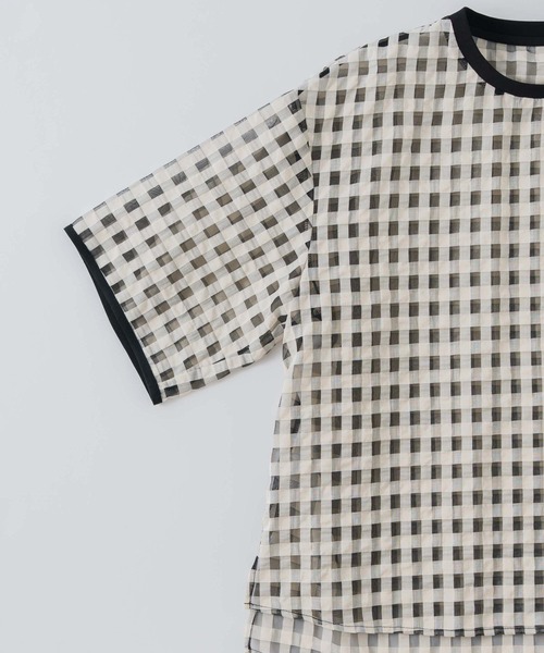Kelen(ケレン)の「「KELEN / ケレン」シアーチェッククルーネックトップス(シャツ/ブラウス・レディース・ブラック/オフホワイト・M/S)」の21枚目の写真