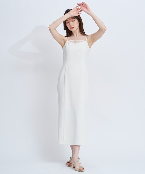 NOELA(ノエラ)の「シアーレイヤーキャミワンピース(ワンピース・レディース・ベージュ/オフホワイト・S/M)」の6枚目の写真