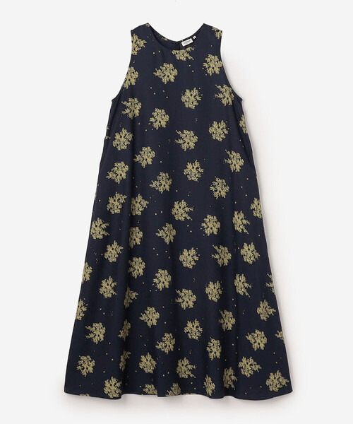 LE GLAZIK（ルグラジック）の「LE GLAZIK | ツイルプリント ノースリーブワンピース WOMEN（ワンピース・レディース・ブラック/ネイビー・36）」の4枚目の写真