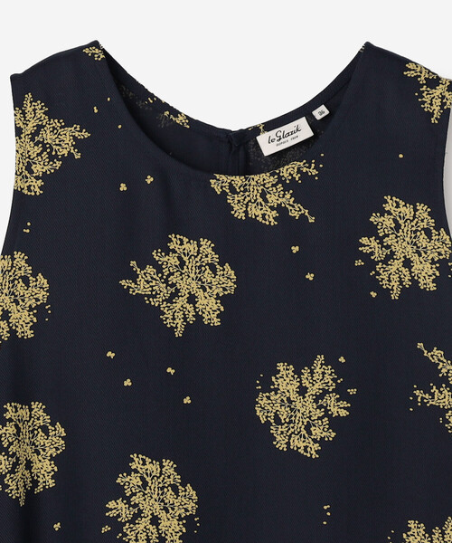 LE GLAZIK（ルグラジック）の「LE GLAZIK | ツイルプリント ノースリーブワンピース WOMEN（ワンピース・レディース・ブラック/ネイビー・36）」の6枚目の写真