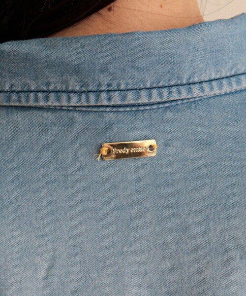 fredy emue（フレディエミュ）の「とろみデニムクロップドシャツ（シャツ/ブラウス・レディース・ブルー/チャコールグレー・38）」の14枚目の写真