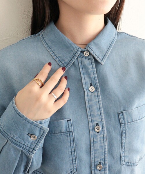 fredy emue（フレディエミュ）の「とろみデニムクロップドシャツ（シャツ/ブラウス・レディース・ブルー/チャコールグレー・38）」の16枚目の写真