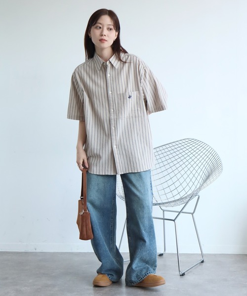 BEVERLY HILLS POLO CLUB(ビバリーヒルズポロクラブ)の「【BEVERLY HILLS POLO CLUB / ビバリーヒルズ ポロクラブ】 ワンポイントポニー刺繍 ハイツイスト 半袖シャツ(シャツ/ブラウス・メンズ・オフホワイト/ブルー/ベージュ系その他/ブルー系その他/ブラック系その他/ベージュ系その他2/スミクロ・M/LL/L)」の13枚目の写真