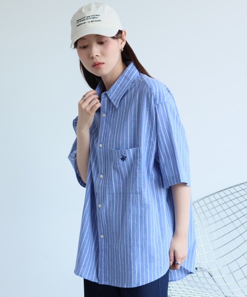BEVERLY HILLS POLO CLUB(ビバリーヒルズポロクラブ)の「【BEVERLY HILLS POLO CLUB / ビバリーヒルズ ポロクラブ】 ワンポイントポニー刺繍 ハイツイスト 半袖シャツ(シャツ/ブラウス・メンズ・オフホワイト/ブルー/ベージュ系その他/ブルー系その他/ブラック系その他/ベージュ系その他2/スミクロ・M/LL/L)」の22枚目の写真