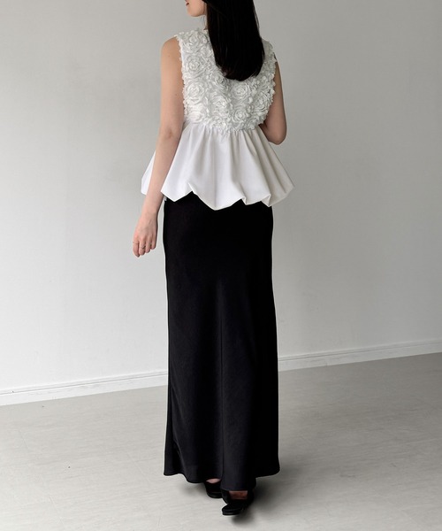 junoah（ジュノア）の「チュールバルーントップス（シャツ/ブラウス・レディース・ホワイト/アイボリー/ブラック・SMALL/LARGE/MEDIUM）」の13枚目の写真
