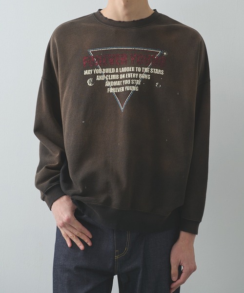 FACCIES(ファチーズ)の「【FACCIES/ファッチーズ】AGINGA FADE SWEAT(SOFT)(スウェット・メンズ・ブラック/ライトブルー/グレー・1/2)」の2枚目の写真