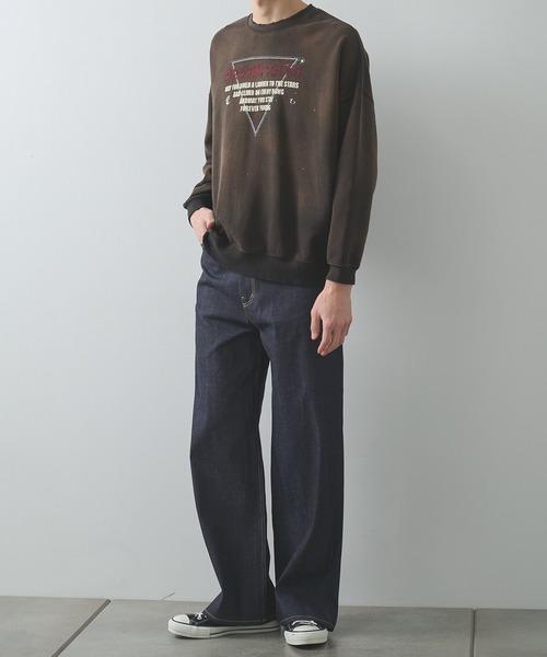 FACCIES(ファチーズ)の「【FACCIES/ファッチーズ】AGINGA FADE SWEAT(SOFT)(スウェット・メンズ・ブラック/ライトブルー/グレー・1/2)」の4枚目の写真
