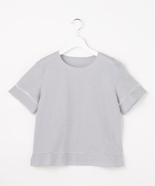 J.PRESS(ジェイプレス)の「【一枚で着映え】サッカージャージー クルーネック カットソー(Tシャツ/カットソー・レディース・ライトグリーン系1/ライトグレー系1/ネイビー系1/グレー系1・T15/T13)」の15枚目の写真