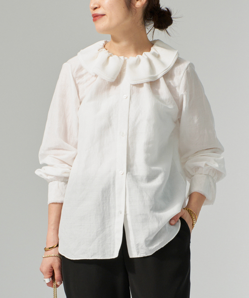VERMEIL par iena（ヴェルメイユパーイエナ）の「millefeuille ブラウス（シャツ/ブラウス・レディース・ホワイト・FREE）」の10枚目の写真