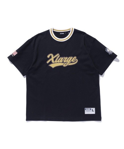 XLARGE(エクストララージ)の「BASEBALL LOGO S/S TEE(Tシャツ/カットソー・メンズ・ブラック/ブラウン/ネイビー・XL/L/M/S)」の1枚目の写真