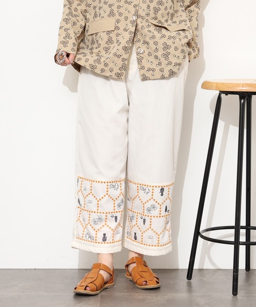 Emago（イマゴ）の「EMAGO おうち透かし刺繍ﾊﾟﾝﾂ（その他パンツ・レディース・アイボリー/ブラック/ネイビー・FREE）」の4枚目の写真