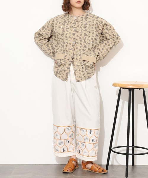Emago（イマゴ）の「EMAGO おうち透かし刺繍ﾊﾟﾝﾂ（その他パンツ・レディース・アイボリー/ブラック/ネイビー・FREE）」の9枚目の写真