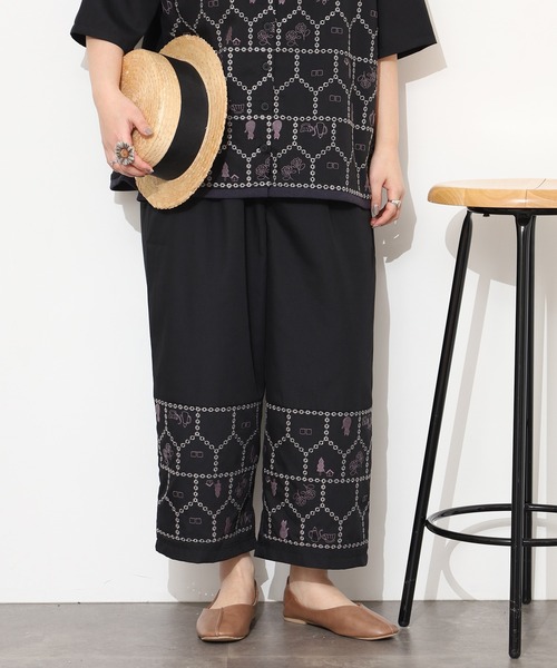 Emago（イマゴ）の「EMAGO おうち透かし刺繍ﾊﾟﾝﾂ（その他パンツ・レディース・アイボリー/ブラック/ネイビー・FREE）」の12枚目の写真