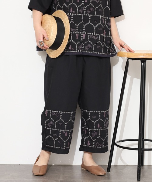 Emago（イマゴ）の「EMAGO おうち透かし刺繍ﾊﾟﾝﾂ（その他パンツ・レディース・アイボリー/ブラック/ネイビー・FREE）」の13枚目の写真