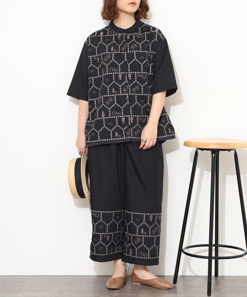 Emago（イマゴ）の「EMAGO おうち透かし刺繍ﾊﾟﾝﾂ（その他パンツ・レディース・アイボリー/ブラック/ネイビー・FREE）」の16枚目の写真