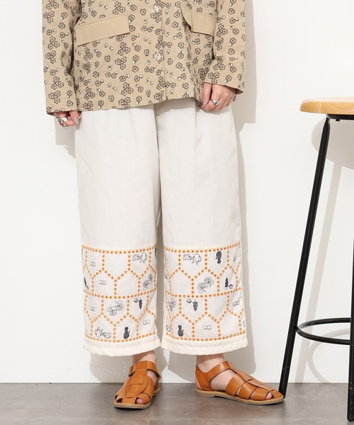 Emago（イマゴ）の「EMAGO おうち透かし刺繍ﾊﾟﾝﾂ（その他パンツ・レディース・アイボリー/ブラック/ネイビー・FREE）」の7枚目の写真