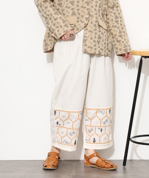 Emago（イマゴ）の「EMAGO おうち透かし刺繍ﾊﾟﾝﾂ（その他パンツ・レディース・アイボリー/ブラック/ネイビー・FREE）」の8枚目の写真