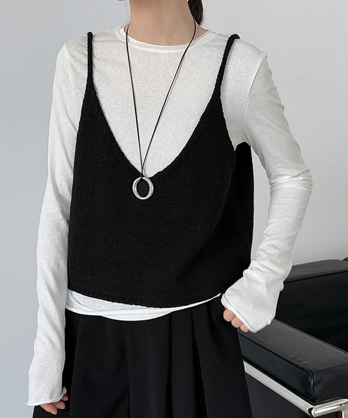 by LEGNA(バイレグナ)の「クルーネックロンT(Tシャツ/カットソー・レディース・ブラック/ホワイト/杢グレー・MEDIUM/X-LARGE/LARGE)」の6枚目の写真