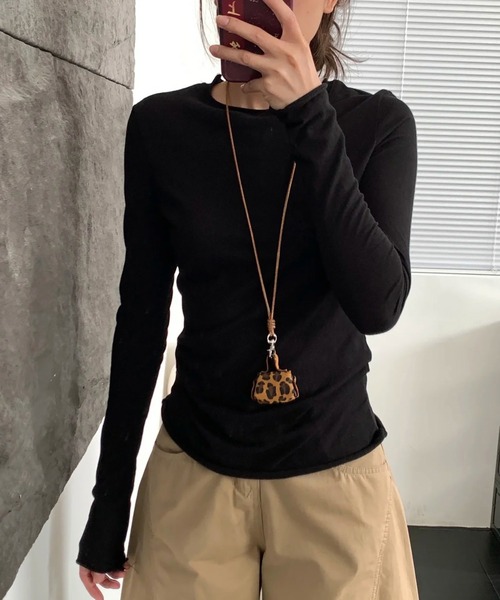 by LEGNA(バイレグナ)の「クルーネックロンT(Tシャツ/カットソー・レディース・ブラック/ホワイト/杢グレー・MEDIUM/X-LARGE/LARGE)」の9枚目の写真