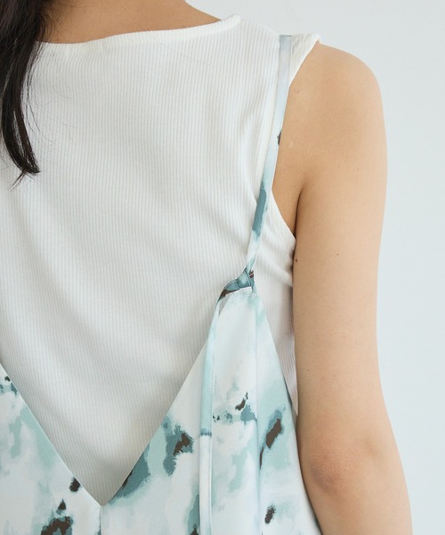 CRAFT STANDARD BOUTIQUE(クラフトスタンダードブティック)の「接触冷感 プリントキャミワンピース(ワンピース・レディース・グリーン/ライトベージュ・FREE)」の11枚目の写真