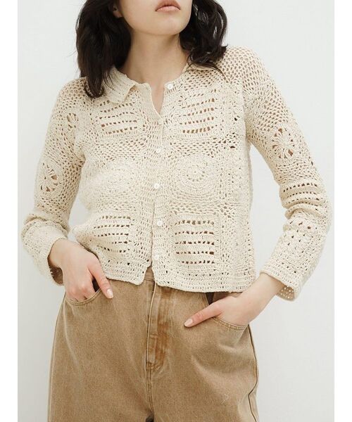 FIKA.(フィーカ)の「Crochet motif cardigan(カーディガン/ボレロ・レディース・ブラック/ホワイト系・MEDIUM)」の13枚目の写真