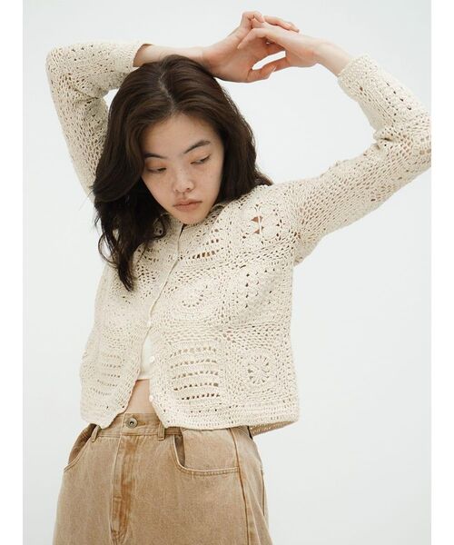 FIKA.(フィーカ)の「Crochet motif cardigan(カーディガン/ボレロ・レディース・ブラック/ホワイト系・MEDIUM)」の15枚目の写真