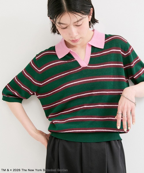 ADAM ET ROPE'（アダムエロペ）の「【NYBG】ポロニット（ポロシャツ・レディース・ホワイト系その他4/グリーン系その他・FREE）」の2枚目の写真