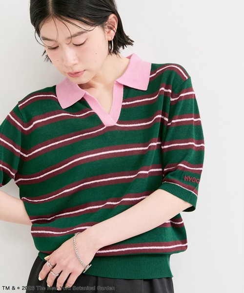 ADAM ET ROPE'（アダムエロペ）の「【NYBG】ポロニット（ポロシャツ・レディース・ホワイト系その他4/グリーン系その他・FREE）」の7枚目の写真