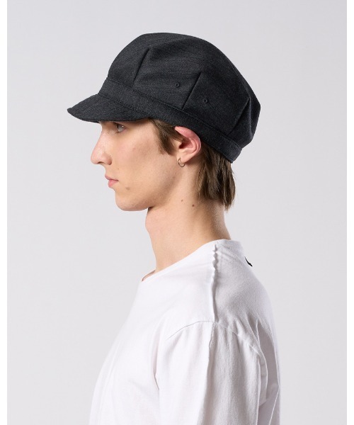 wjk(ダヴルジェイケイ)の「venetian stripe engineer cap(キャップ・メンズ・ブラック/ダークブラウン/チャコールグレー・FREE)」の6枚目の写真