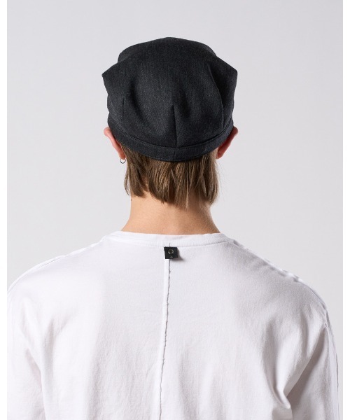 wjk(ダヴルジェイケイ)の「venetian stripe engineer cap(キャップ・メンズ・ブラック/ダークブラウン/チャコールグレー・FREE)」の7枚目の写真