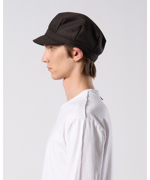 wjk(ダヴルジェイケイ)の「venetian stripe engineer cap(キャップ・メンズ・ブラック/ダークブラウン/チャコールグレー・FREE)」の10枚目の写真