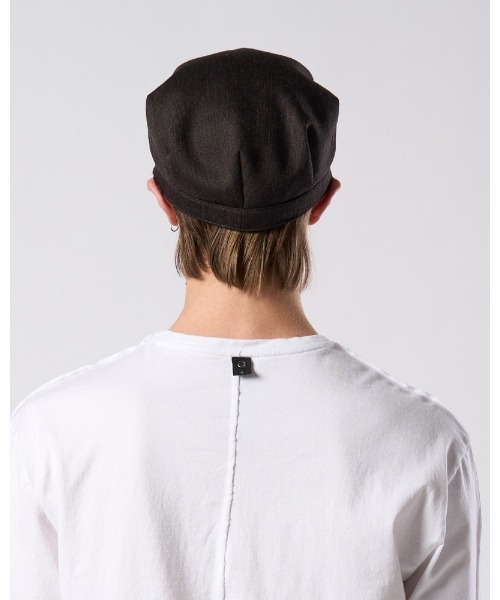 wjk(ダヴルジェイケイ)の「venetian stripe engineer cap(キャップ・メンズ・ブラック/ダークブラウン/チャコールグレー・FREE)」の11枚目の写真