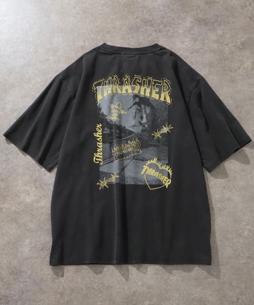 THRASHER(スラッシャー)の「【THRASHER/スラッシャー】ピグメント加工 バックフォトプリント Tシャツ(Tシャツ/カットソー・メンズ・ピンク/ブラウン/ライトグレー/サックスブルー/チャコールグレー・XL/L/M)」の11枚目の写真