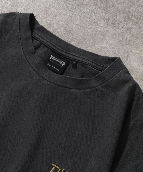 THRASHER(スラッシャー)の「【THRASHER/スラッシャー】ピグメント加工 バックフォトプリント Tシャツ(Tシャツ/カットソー・メンズ・ピンク/ブラウン/ライトグレー/サックスブルー/チャコールグレー・XL/L/M)」の6枚目の写真