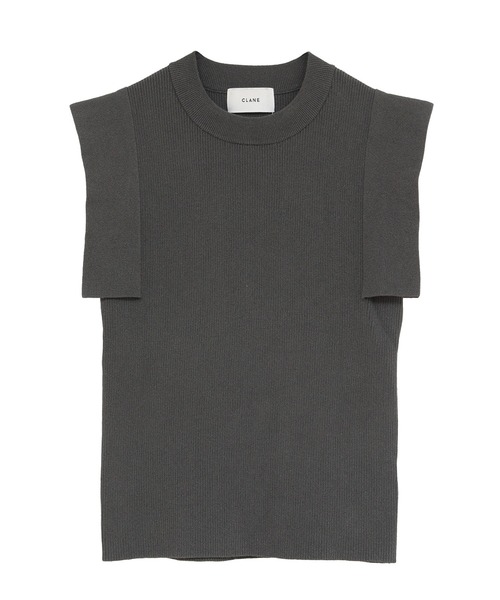 CLANE（クラネ）の「【CLANE/クラネ】SQUARE SLEEVE KNIT TOPS/スクエアスリーブトップス（ニット/セーター・レディース・マルチ/ブルー/チャコールグレー・1）」の2枚目の写真