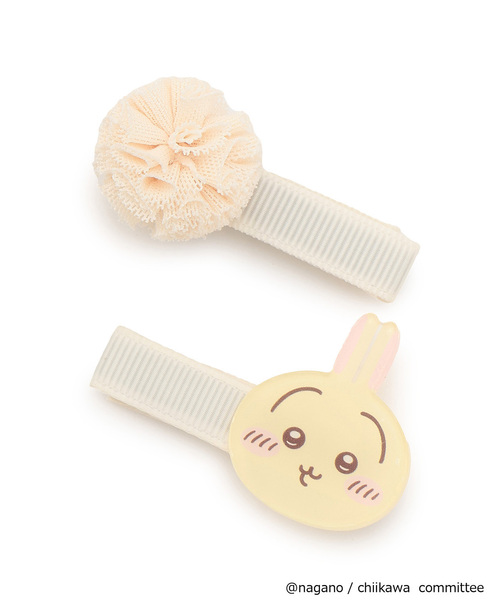 petit main(プティマイン)の「【アニメちいかわ】ヘアクリップセット/L(バレッタ/ヘアクリップ・キッズ・クリーム/ピンク/ブルー・F)」の2枚目の写真