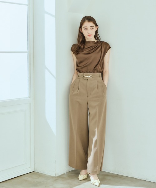 12Twelve Agenda(トゥエルブ アジェンダ)の「ベルト付ハイウエストパンツ(その他パンツ・レディース・ネイビー/ブラウン・M/S)」の11枚目の写真